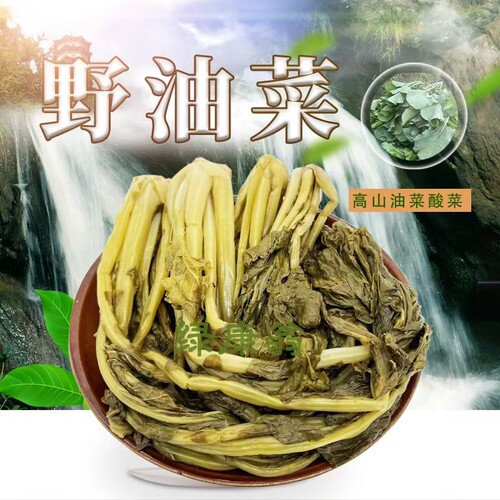 陕西安康岚皋特产野生油菜浆水菜