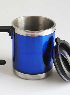 双层不锈钢杯(外层塑料) 马克杯 带盖保温杯 口杯