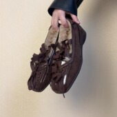 2.5cm冬季 保暖玛丽珍毛毛鞋 女鞋 RubyL 方头蝴蝶结漆皮运动底单鞋