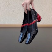 6cm法式 复古风方头玛丽珍鞋 女一字带高跟鞋 RubyL 牛皮气质单鞋