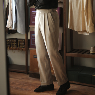 直筒定制长裤 男士 高腰那不勒斯西裤 Leo秋冬羊毛法兰绒垂坠感意式