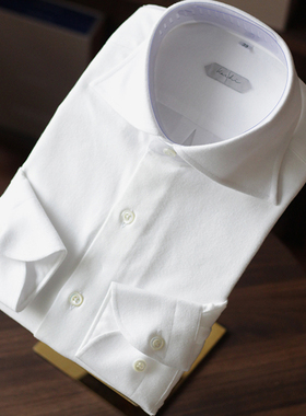 Leo衬衫男秋冬高级感内搭商务休闲长袖纯棉白色法兰绒保暖衬衣