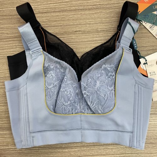 瑞来希蕾丝聚拢文胸女调整型收副乳防下垂CD杯薄款大胸显小内衣61