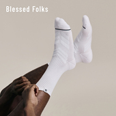 BlessedFolks极简个性 中筒棉袜 弹力减震防磨球类运动休闲跑步男士