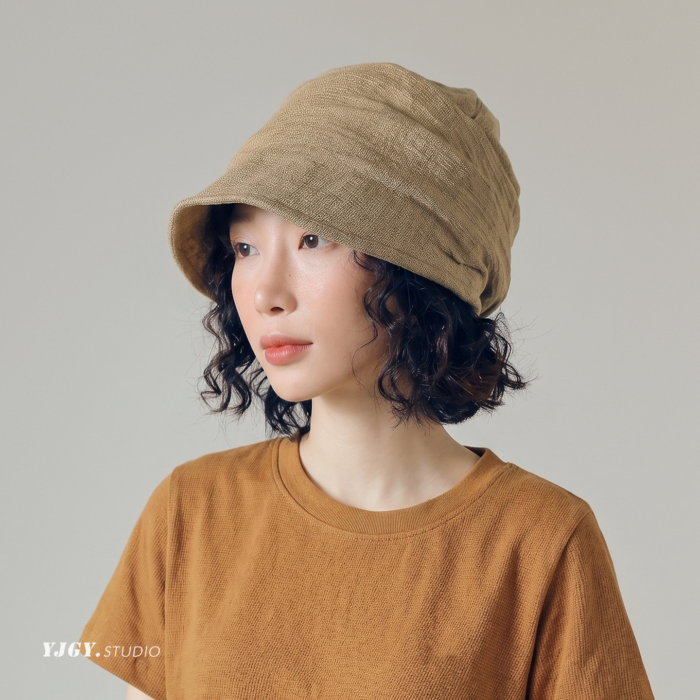 印计谷羽日系文艺棉麻显脸小鸭舌帽女春夏新款防紫外线遮阳防晒帽
