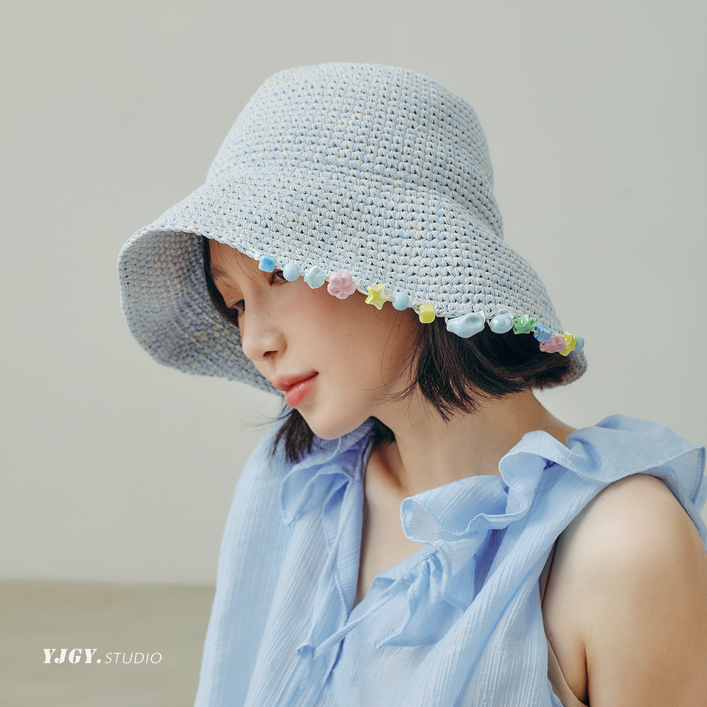 印计谷羽设计师原创2026巨好看的帽子女春夏遮阳帽防晒显脸小草帽