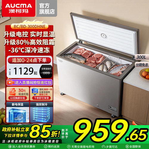 新品300升电控冰柜零下36℃速冻