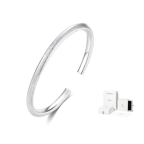 送女友素圈实心手镯NROS990足银