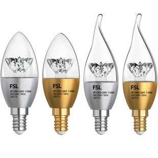 佛山照明led蜡烛灯泡e14小螺口水晶吊灯尖泡3w节能吊灯5w客厅家用