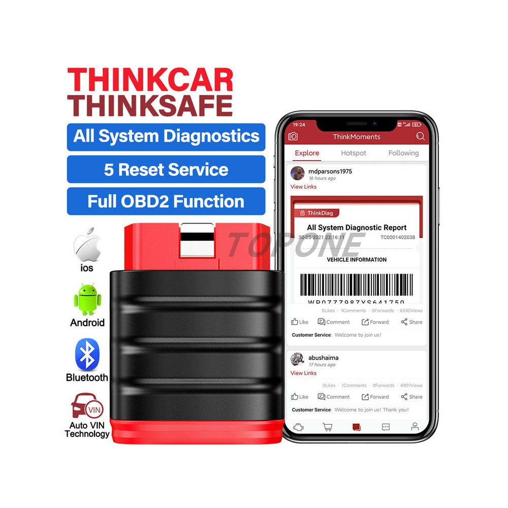 2025 New THINKCAR ThinkSafe OBD2 Scanner Car Diagnostic Tool