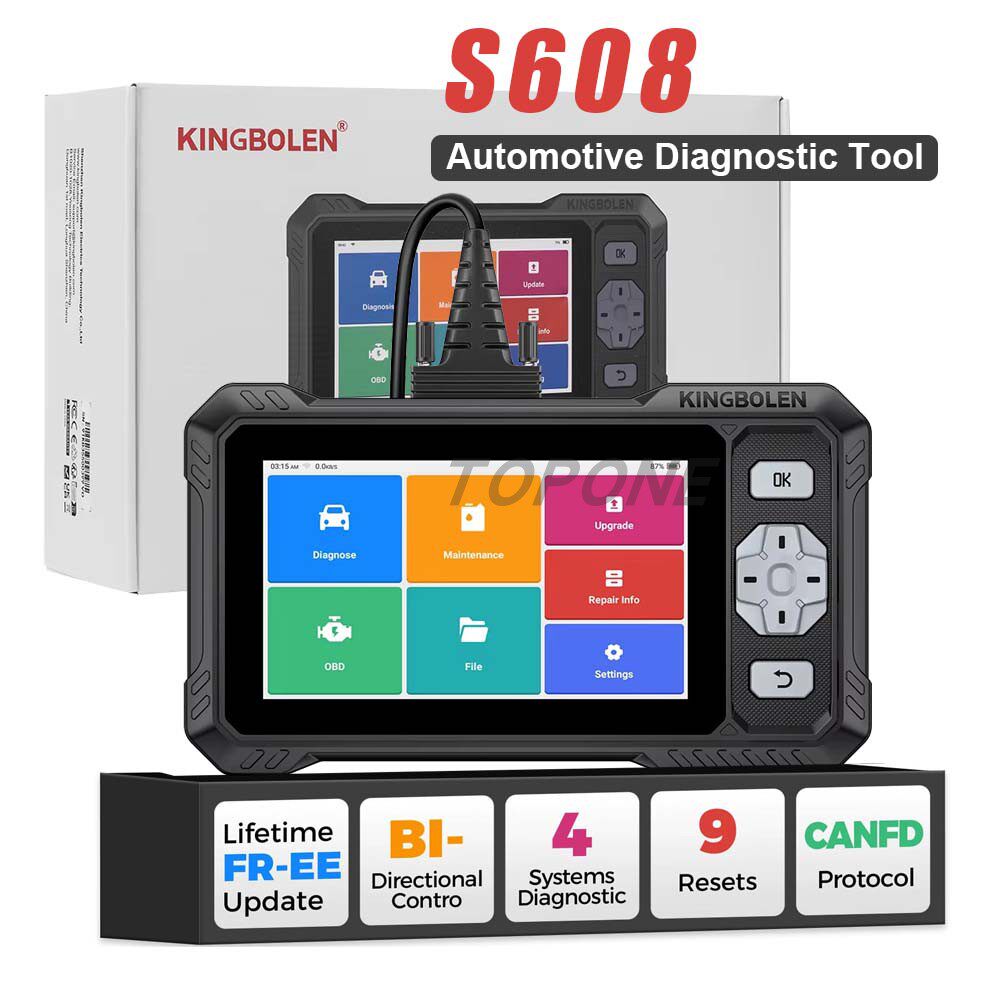 KINGBOLEN S608 4 System OBD2 Diagnostic Scanner 9 Resets