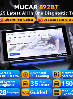 MUCAR 892BT AI obd2 Diagnosis Tool CAN FD/DOIP Lifetime Free
