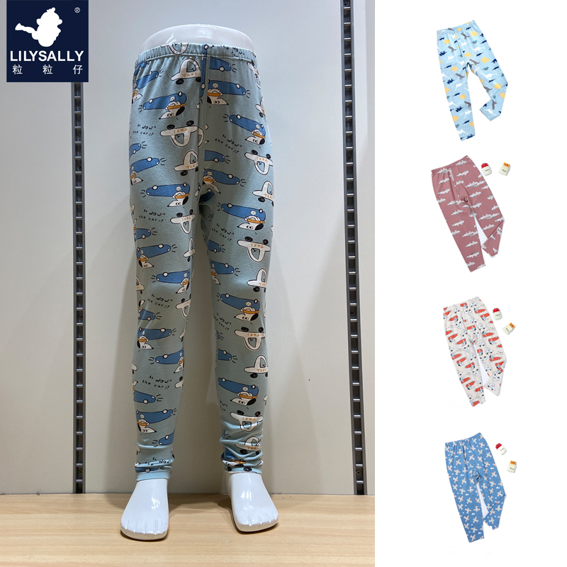 粒粒仔2024儿童打底裤莫代尔棉保暖裤男童单条秋裤中大童秋冬睡裤