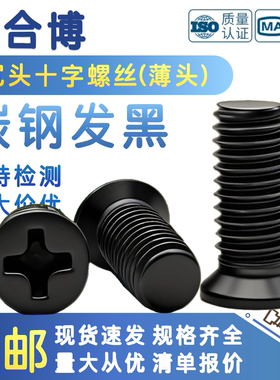 碳钢黑色十字小沉头螺丝薄沉头小平头螺钉小头机钉M2M2.5M3M4M5M6