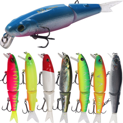 新品路亚饵双节米诺软尾88mm7.2g悬浮远投米诺多节鱼饵假饵淡海水