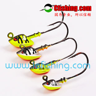 新品鱼头纹铅头钩8g/10g/21g/28g/35g/60g路亚钩/软虫饵钩 钓鱼钩