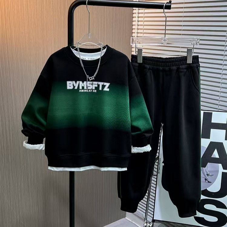 2026新款男童套装卫衣卫裤儿童两件套春秋休闲运动装男孩潮酷帅气