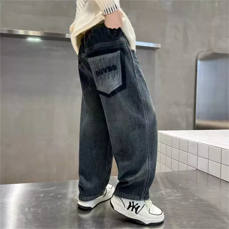 2026新款男童牛仔裤高品质儿童宽松休闲裤男孩裤子春秋装直筒裤潮