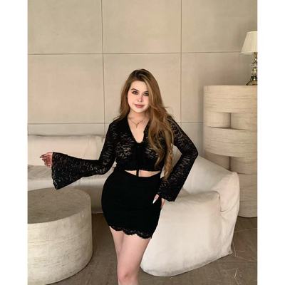 俏佳人 法式蕾丝双层布性感纯欲显瘦包臀长短款半裙G115/119