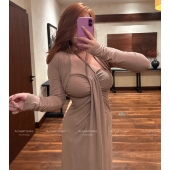 温柔诗语 G338 连衣裙G337 法式 优雅知性温柔浪漫复古设计显瘦开衫