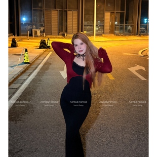 G280 连衣裙G279 血液供给 纯欲性感欧美风扭结设计复古撞色大码