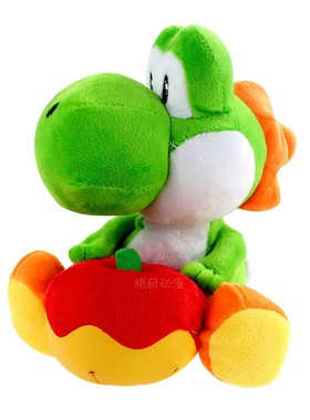 Yoshi 耀西恐龙毛绒公仔玩具玩偶 绿色抱苹果生日礼物礼品