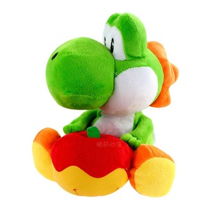 Yoshi 绿色抱苹果生日礼物礼品 耀西恐龙毛绒公仔玩具玩偶