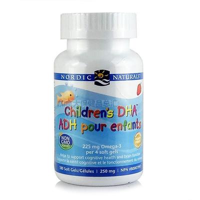 加拿大 Nordic Naturals 挪威小鱼 DHA 儿童鱼油 胶囊 180粒
