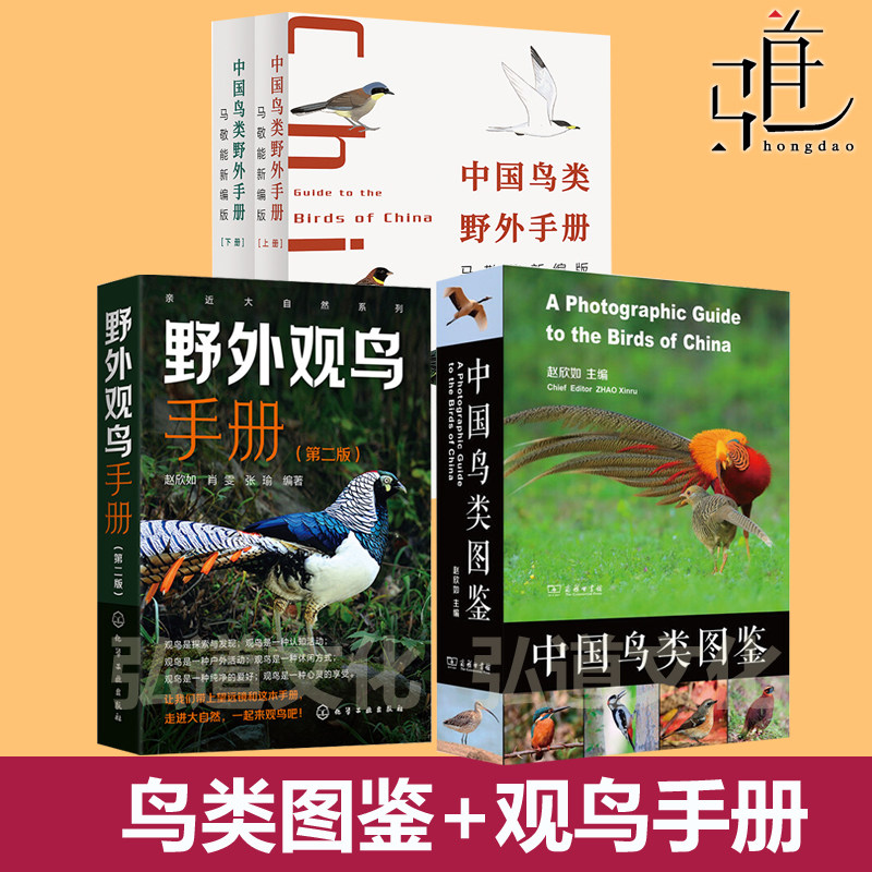 任选 中国鸟类野外手册 上下册马敬能+野外观鸟手册+中国鸟类图鉴   手绘版 动物野外观察识别 知识百科大全科普基础观察书籍 关于