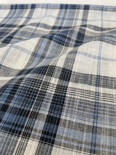 2026早秋新款 布复古女式 欧式 长裙面料 洋气休闲蓝色显瘦格子衬衫