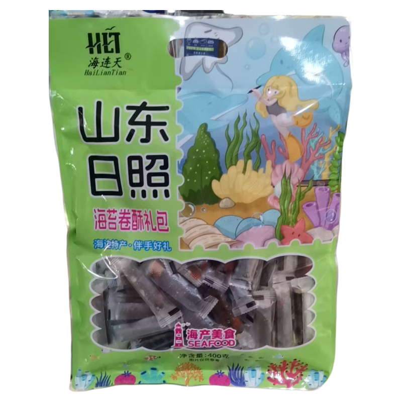 海苔卷酥礼包海连天山东日照特产酥脆海苔零食老少皆宜海鲜400克