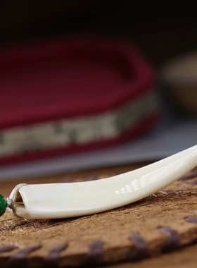 原生态野猪牙吊坠高抛精修送礼