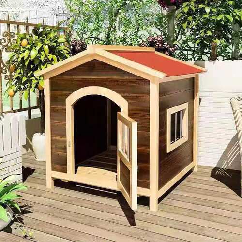 防雨棚农村户外狗窝室外保暖犬宠物四季通用实木狗屋狗房子 - 封面