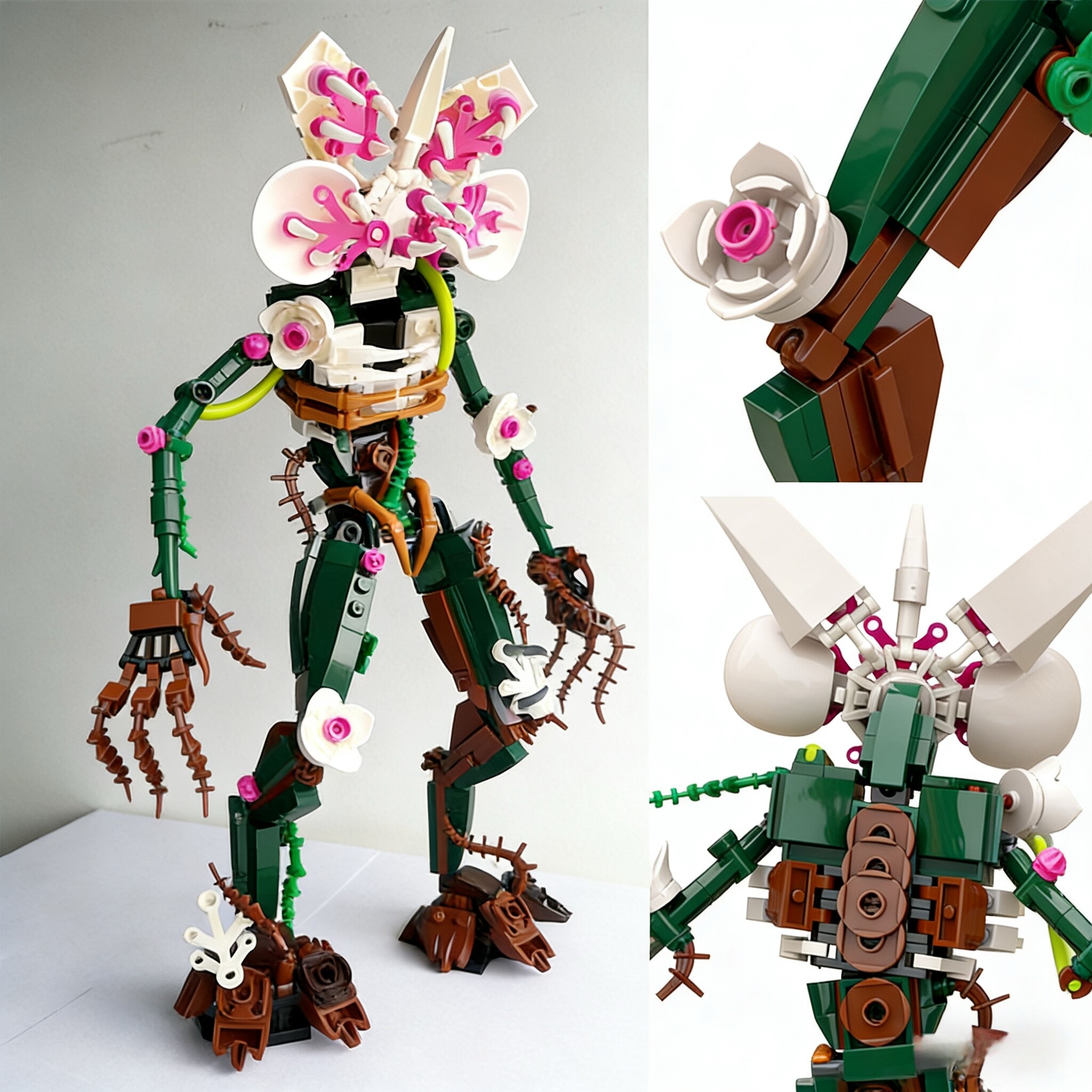MOC花之怪兽积木食人花巨怪兰花兼容可动拼装模型影视IP同款