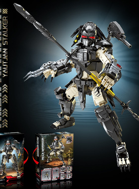 异形大战复仇联盟铁血战士变形机器人手办拼装玩具男76110-76111