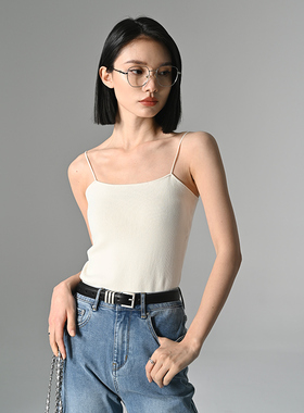 SOUL JUC 口碑强弹丝光强捻新疆棉显瘦60支精梳棉针织百搭细吊带