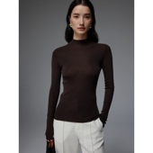 SOUL JUC亲肤舒适美丽诺细羊毛18针无缝一体半高领薄打底羊毛衫