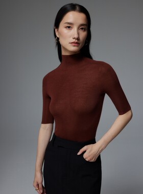 亲肤可机洗美丽诺无缝一体羊毛衫