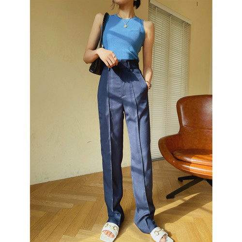 SOULJUC高腰通勤长裤直筒西装裤