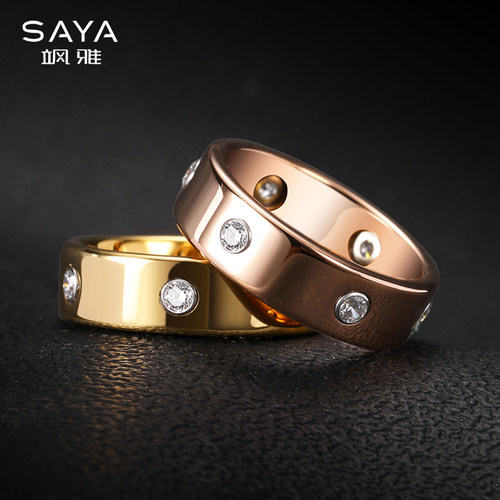 飒雅男士钨金情侣对戒