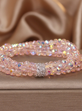 韩系ins多层水晶手链女轻奢小众