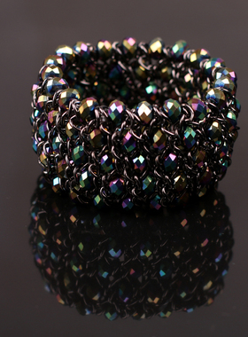 韩国时尚水晶宝石手镯夸张搭配