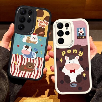 适用三星S25Ultra保户包艺术可爱小马SamsungS24+女S23+软壳硅胶