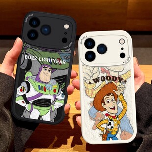 适用苹果17ProMax油画胡迪巴斯光年保户包iPhone16新款15软14卡通