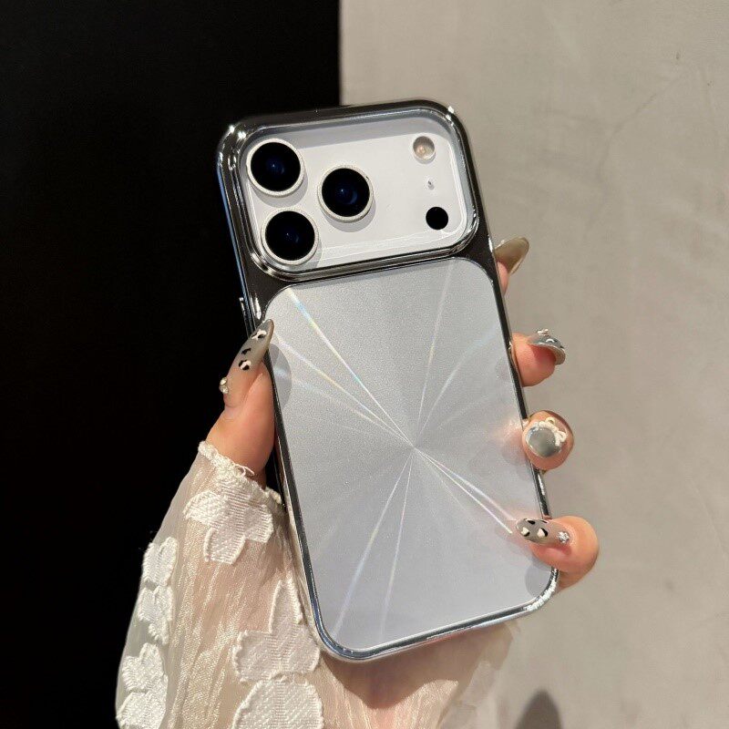 适用iPhone17ProMax镜头不包保护包苹果16电镀极光镭射CD纹14男女