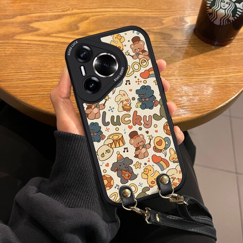 适用华为Pura80pro+保户包70pro斜挎可爱动物mate80硅胶挂绳ultra