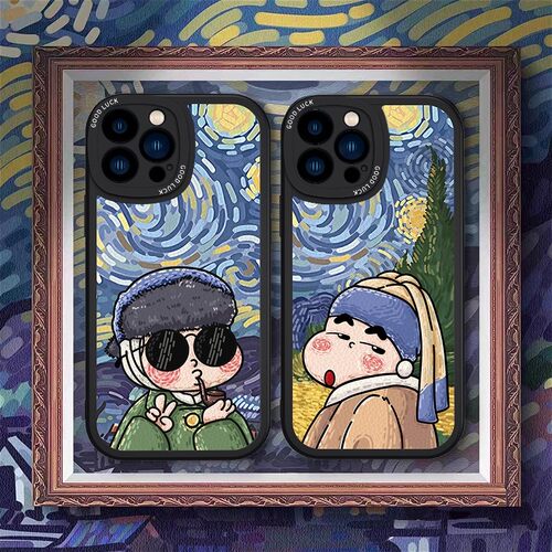 适用苹果15promax保户包蜡笔小新iPhone14软款13硅胶12创意11保户