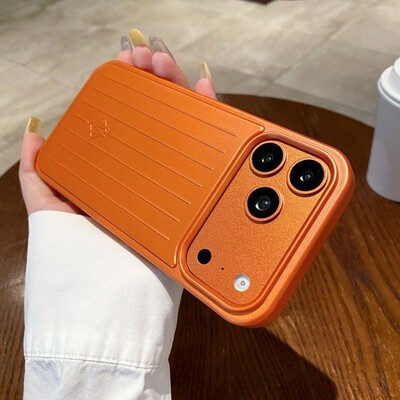 适用iPhone17ProMax大孔保户包苹果16新款15简约14条纹小众硬男女