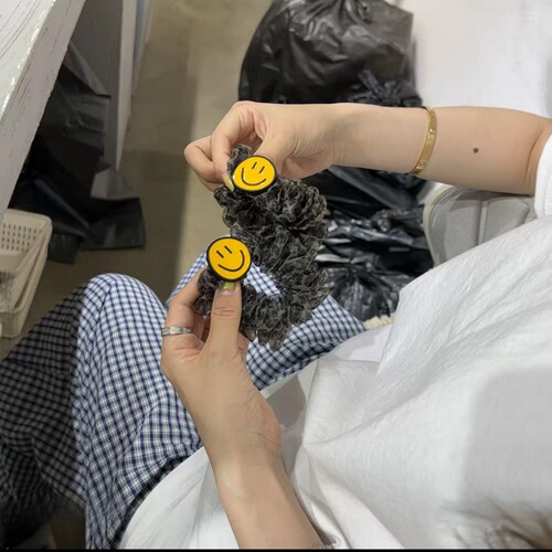 豹纹网纱大肠发圈女笑脸发饰高弹力扎马尾头绳韩系发绳皮套发饰品