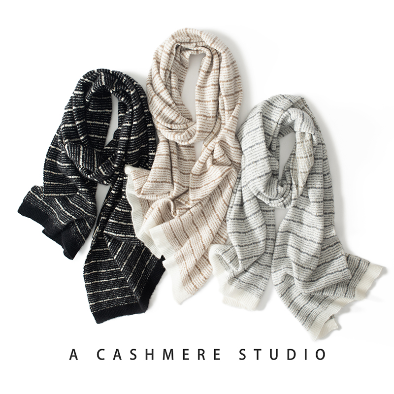 冬季100%纯山羊绒围巾女韩版百搭围脖护颈针织保暖大披肩斗篷PS57